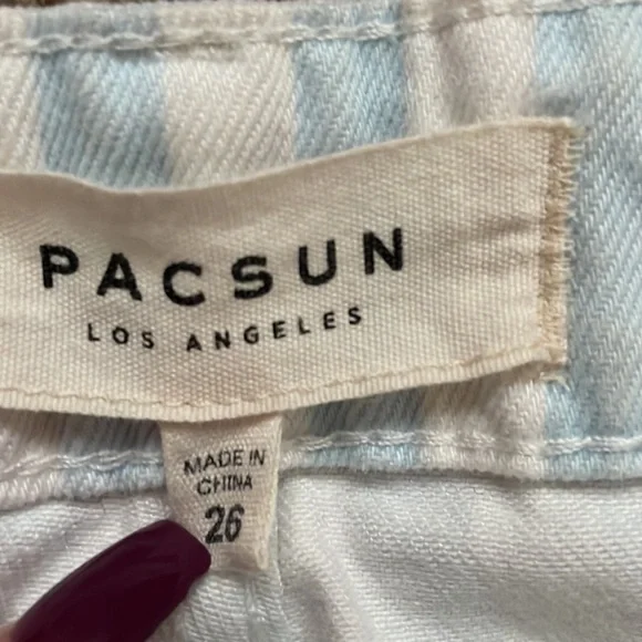 Pacsun baby blue and white striped skirt size 26 - Picture 2 of 3